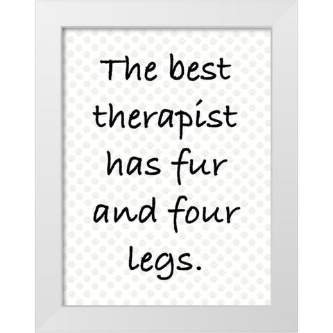 Furry Therapist White Modern Wood Framed Art Print by Prime, Marcus