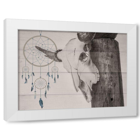Dreaming Skull White Modern Wood Framed Art Print by Prime, Marcus