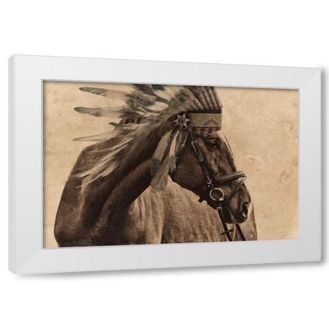 Native Horse White Modern Wood Framed Art Print by Prime, Marcus