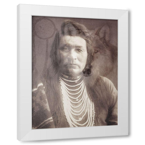 Wolf Dreamer White Modern Wood Framed Art Print by Prime, Marcus