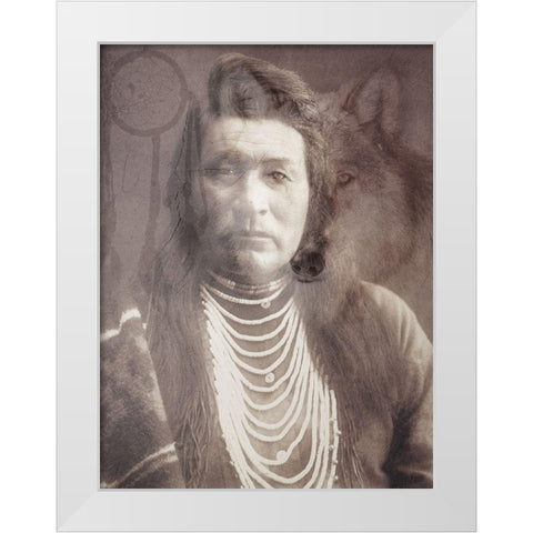 Wolf Dreamer White Modern Wood Framed Art Print by Prime, Marcus