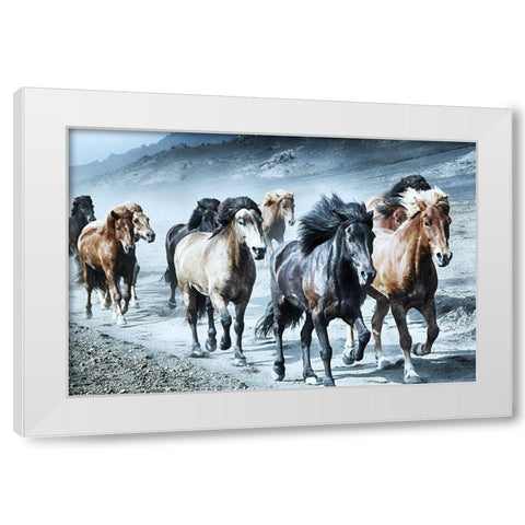 Group Run White Modern Wood Framed Art Print by Prime, Marcus