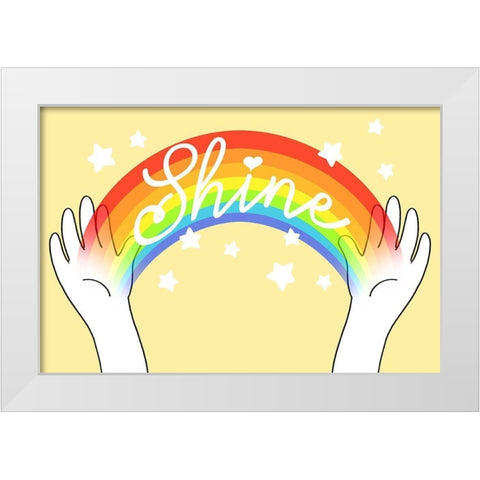 Rainbow Shine White Modern Wood Framed Art Print by Prime, Marcus