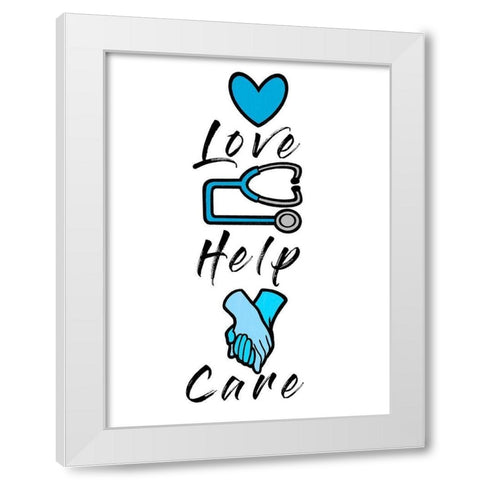 Love Help Care White Modern Wood Framed Art Print by Prime, Marcus