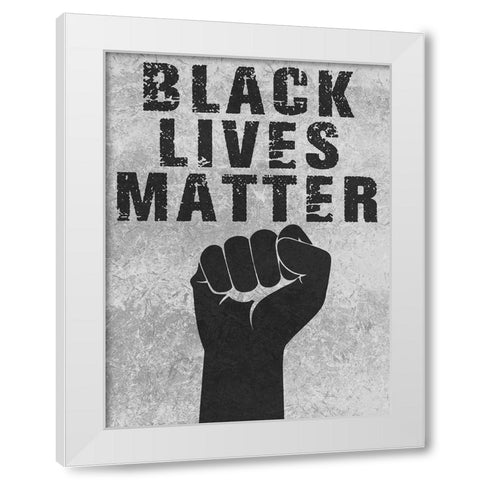Black Lives Matter White Modern Wood Framed Art Print by Prime, Marcus