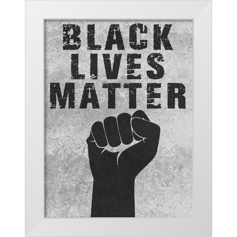 Black Lives Matter White Modern Wood Framed Art Print by Prime, Marcus