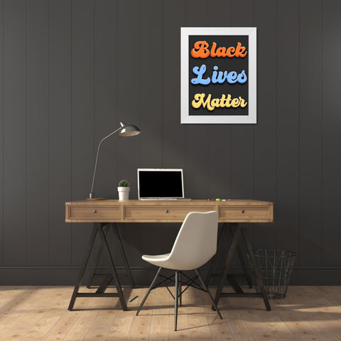 Bright BLM White Modern Wood Framed Art Print by Prime, Marcus