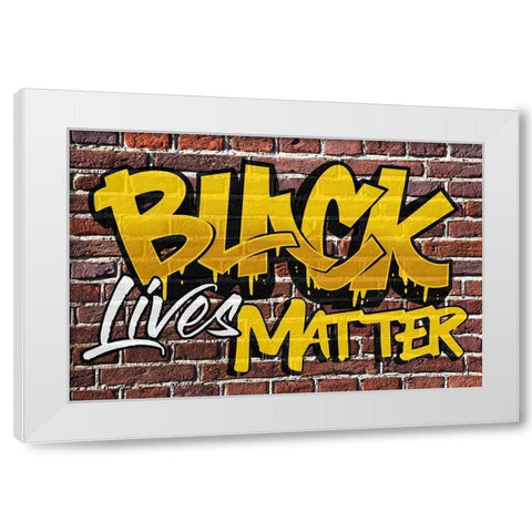 BLM Graffiti 1 White Modern Wood Framed Art Print by Prime, Marcus