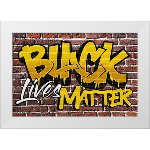 BLM Graffiti 1 White Modern Wood Framed Art Print by Prime, Marcus