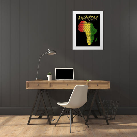 Kwanzaa White Modern Wood Framed Art Print by Prime, Marcus