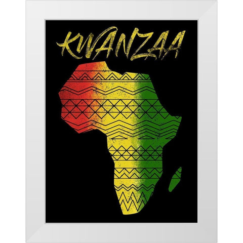 Kwanzaa White Modern Wood Framed Art Print by Prime, Marcus