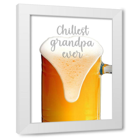 Chill Grandpa White Modern Wood Framed Art Print by Prime, Marcus