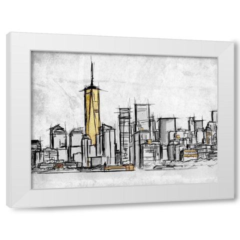 City Of Gold 2 White Modern Wood Framed Art Print by Prime, Marcus
