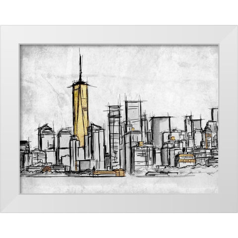City Of Gold 2 White Modern Wood Framed Art Print by Prime, Marcus