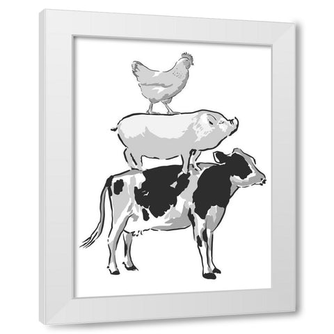 Barn Friends 2 White Modern Wood Framed Art Print by Prime, Marcus