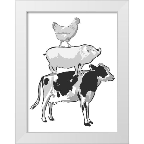 Barn Friends 2 White Modern Wood Framed Art Print by Prime, Marcus