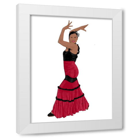 Flamingo Dancer 2 White Modern Wood Framed Art Print by Prime, Marcus
