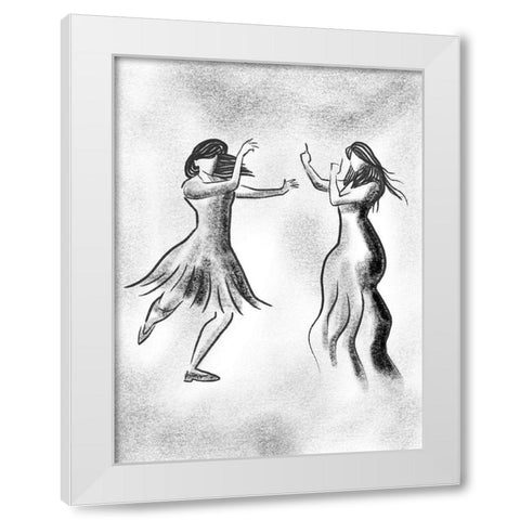 Dancing Friends 1 White Modern Wood Framed Art Print by Prime, Marcus