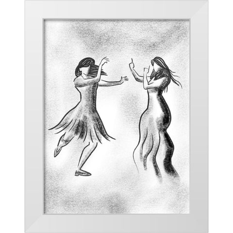 Dancing Friends 1 White Modern Wood Framed Art Print by Prime, Marcus