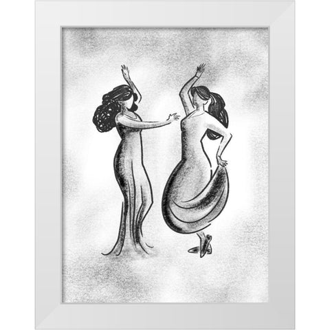 Dancing Friends 2 White Modern Wood Framed Art Print by Prime, Marcus