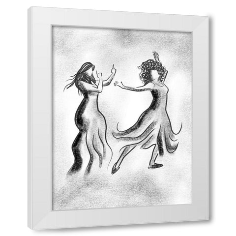 Dancing Friends 3 White Modern Wood Framed Art Print by Prime, Marcus