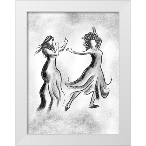 Dancing Friends 3 White Modern Wood Framed Art Print by Prime, Marcus