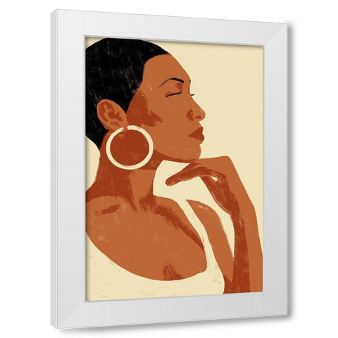 Pondering Princess White Modern Wood Framed Art Print by Prime, Marcus