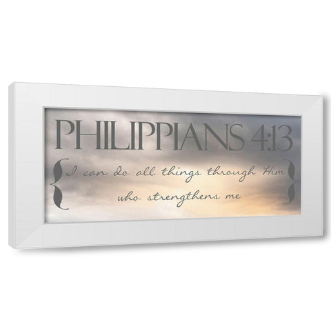 Heavenly Philippians White Modern Wood Framed Art Print by Prime, Marcus