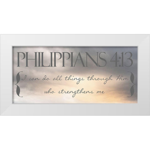Heavenly Philippians White Modern Wood Framed Art Print by Prime, Marcus