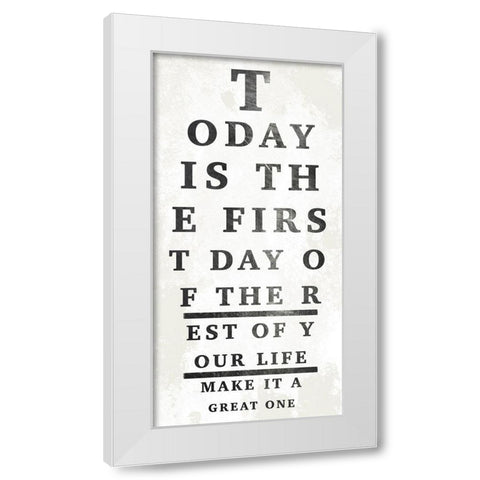First Great Day 1 White Modern Wood Framed Art Print by Prime, Marcus