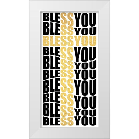 Bless You White Modern Wood Framed Art Print by Prime, Marcus
