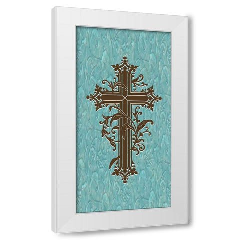 Marble Cross White Modern Wood Framed Art Print by Prime, Marcus
