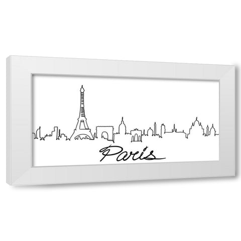 Squiggly Paris 1 White Modern Wood Framed Art Print by Prime, Marcus