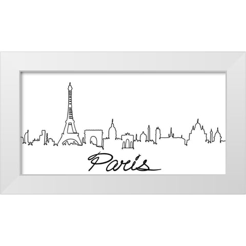 Squiggly Paris 1 White Modern Wood Framed Art Print by Prime, Marcus