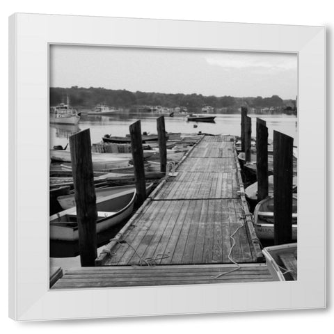 Pier Stroll White Modern Wood Framed Art Print by Prime, Marcus