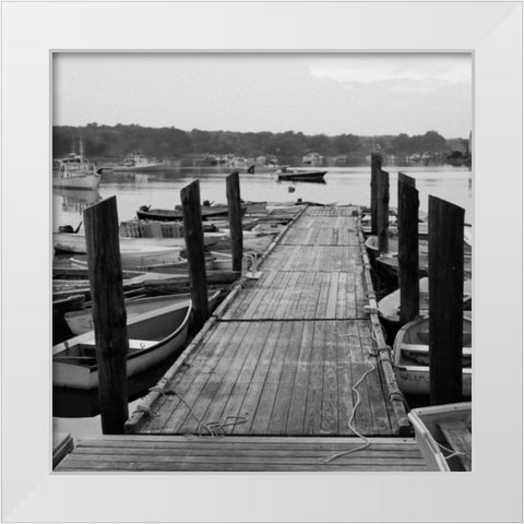 Pier Stroll White Modern Wood Framed Art Print by Prime, Marcus