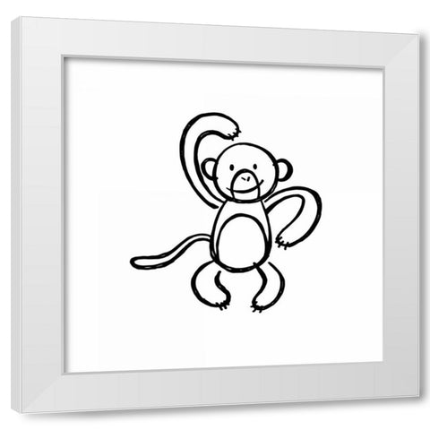 Cheeky Monkey White Modern Wood Framed Art Print by Prime, Marcus