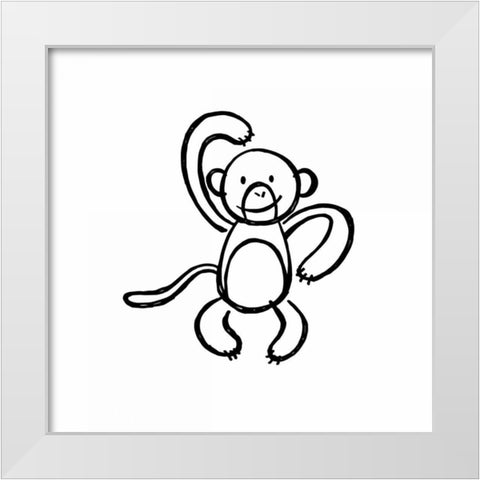 Cheeky Monkey White Modern Wood Framed Art Print by Prime, Marcus