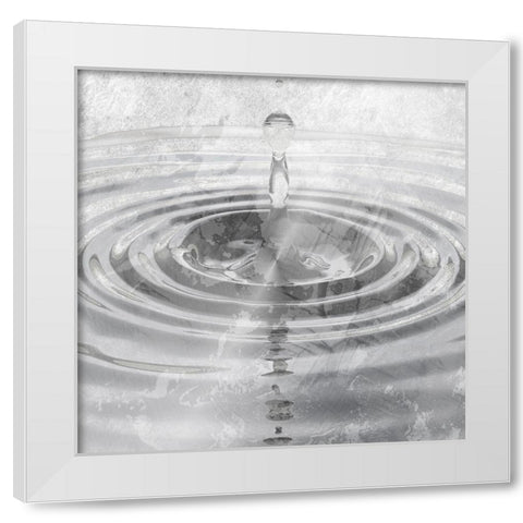 Silver Droplet White Modern Wood Framed Art Print by Prime, Marcus