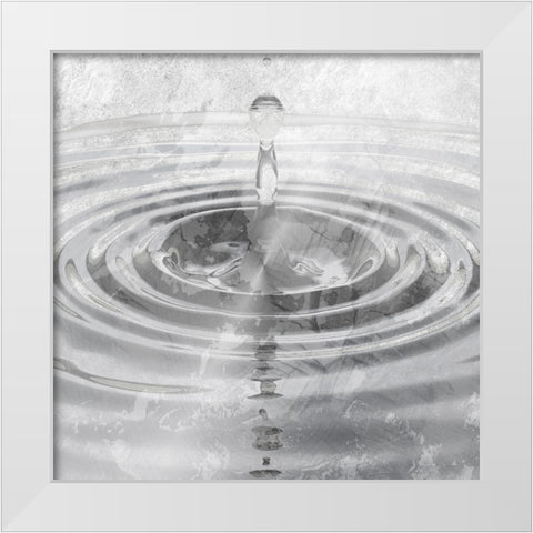 Silver Droplet White Modern Wood Framed Art Print by Prime, Marcus