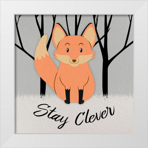 Clever Fox White Modern Wood Framed Art Print by Prime, Marcus