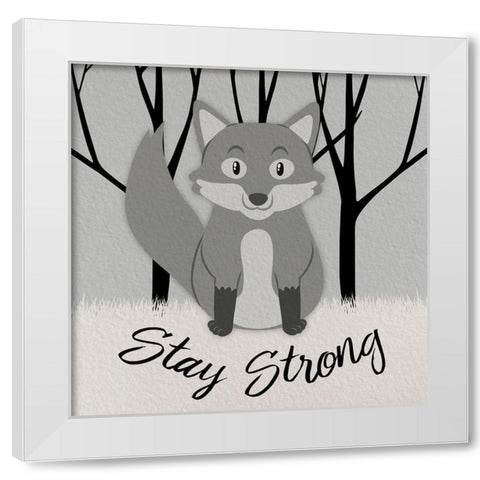 Strong Wolf White Modern Wood Framed Art Print by Prime, Marcus
