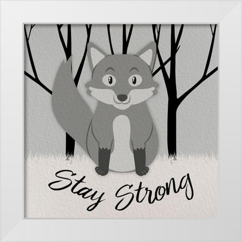 Strong Wolf White Modern Wood Framed Art Print by Prime, Marcus