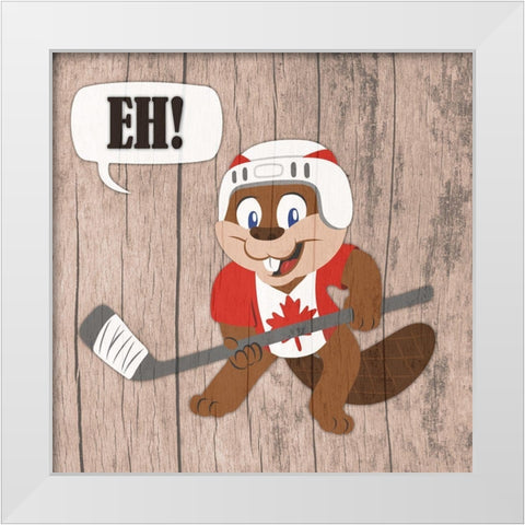 Canadian Beaver White Modern Wood Framed Art Print by Prime, Marcus
