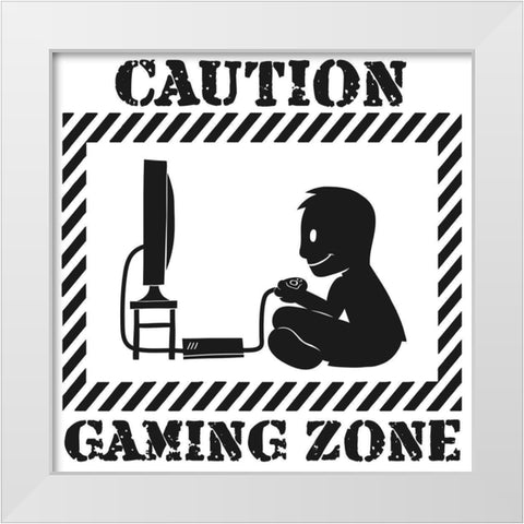 Gaming Zone White Modern Wood Framed Art Print by Prime, Marcus