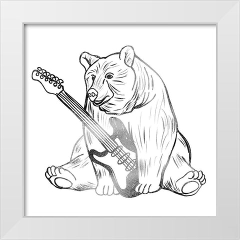 Rockin Bear White Modern Wood Framed Art Print by Prime, Marcus