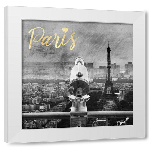 Paris Love 2 White Modern Wood Framed Art Print by Prime, Marcus
