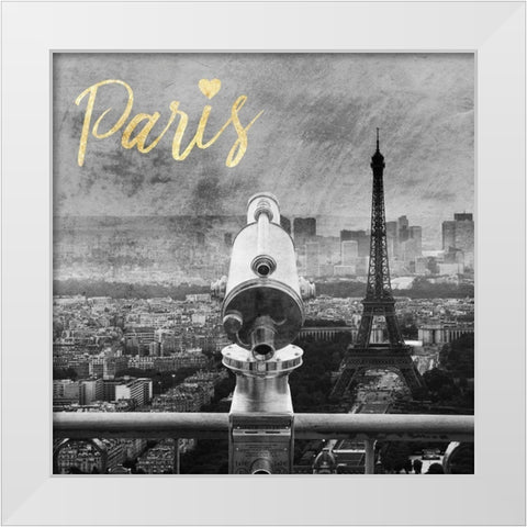 Paris Love 2 White Modern Wood Framed Art Print by Prime, Marcus