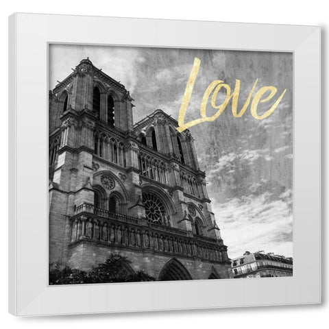 Paris Love 3 White Modern Wood Framed Art Print by Prime, Marcus