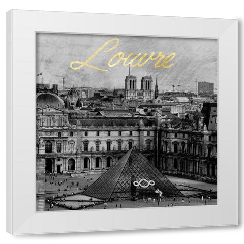 The Louvre White Modern Wood Framed Art Print by Prime, Marcus